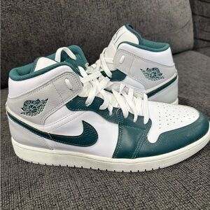 Jordan Mid-Top Sneakers in Teal and White